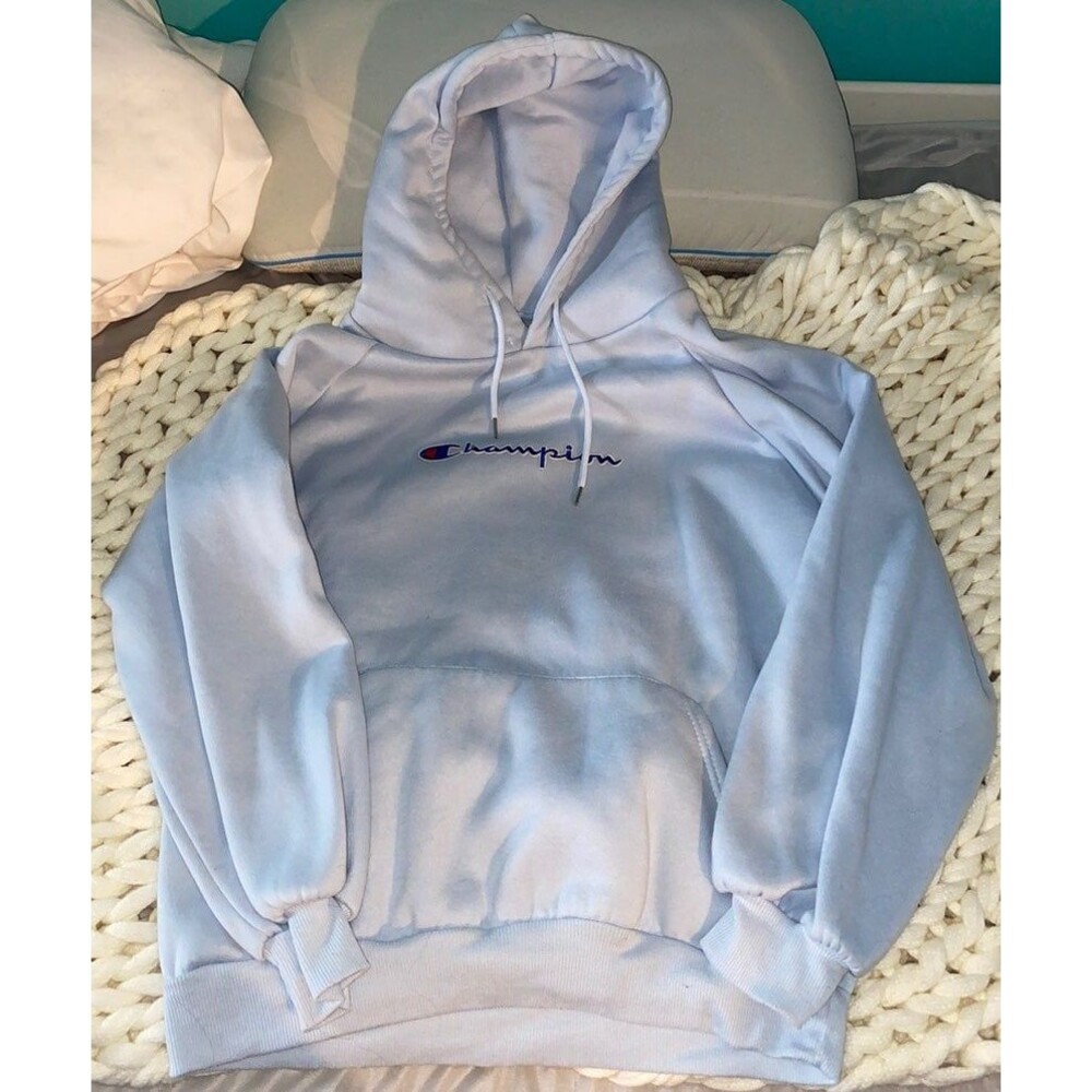 Champion baby blue hoodie